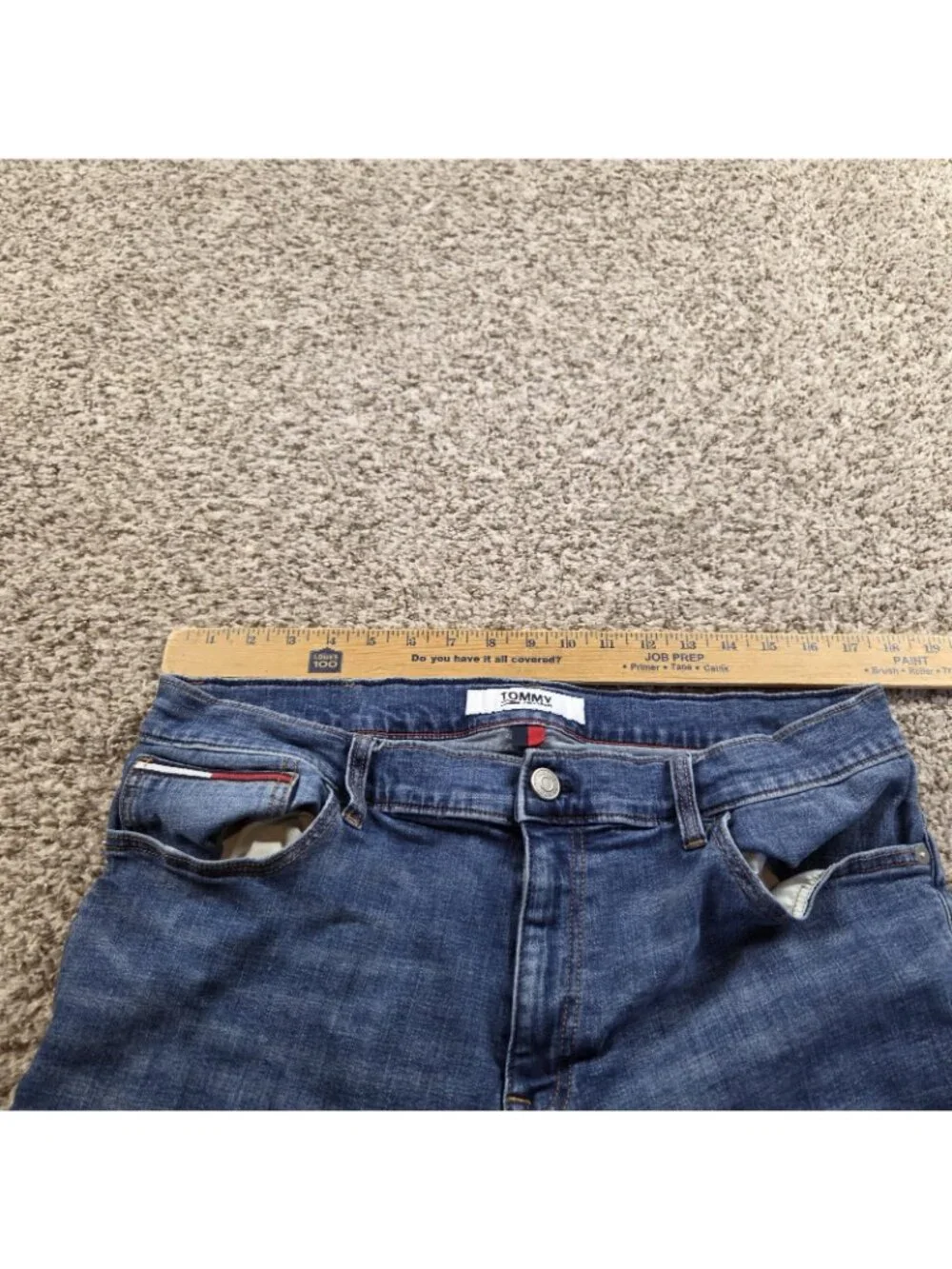 Tommy Hilfiger Jeans Mens 36x32 Slim Dark Wash Denim
